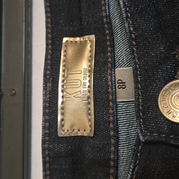 Kut from the Kloth Dark Cuffed Wide Leg Jeans Sz 8P - Picture 2 of 8